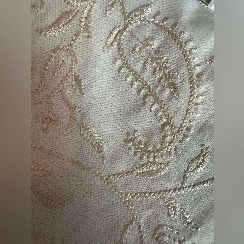 Croscill CELA Embroidered Paisley King Pillow Sham Zipper White Ivory Bedding